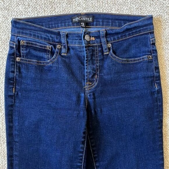 J. Crew Mercantile Skinny Dark Wash Jeans Women 26W x 28L Denim Casual Classic - Picture 2 of 12